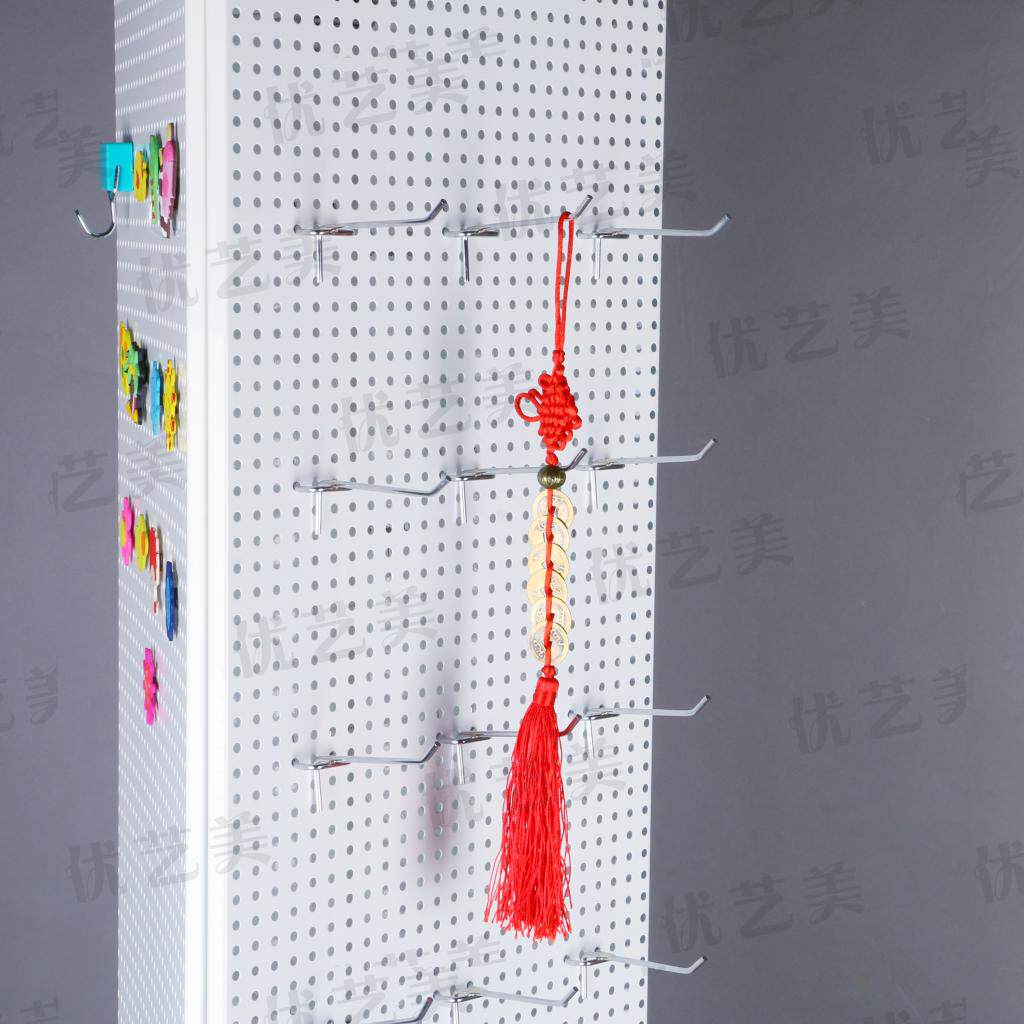 Youyimei floor-standing rotating jewelry hole board display rack hook mobile phone jewelry shelf stainless steel iron display rack