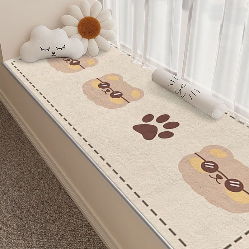 Internet celebrity bay window mat window sill mat 2026 new ins style master bedroom balcony mat autumn and winter plush mat bedroom bedside blanket