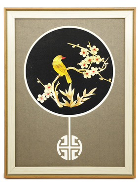 麦秆画工艺品 镜框装饰画 相框 中国风特色 家居装饰画 文化礼物
