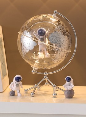 地球仪摆件轻奢高级感小众太空人太空人男孩女童生日礼物玄关装饰