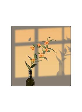 现代简约艺术拐角玄关画光影转角装饰画双面植物花卉客厅墙面挂画