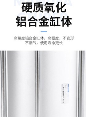 标准SC型方形缸径SC100*25X50-75/100/125/300/400/带磁环耐高温