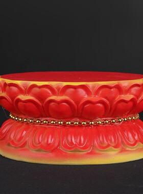 观音陶瓷莲花座摆件佛座供奉佛具用品佛台圆形神像佛像底座加高垫