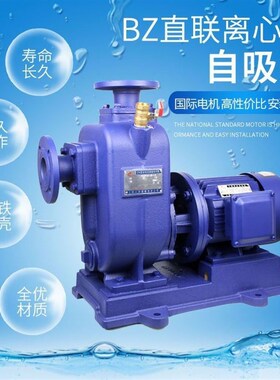BZ三相工业自吸泵380V管道泵卧式离心泵抽水泵农用大流量抽水泵