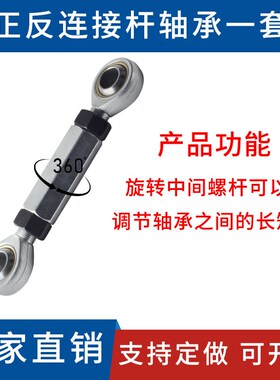 鱼眼轴承连接杆SA10万向关节球头拉杆加长螺母内螺纹正反丝调节杆