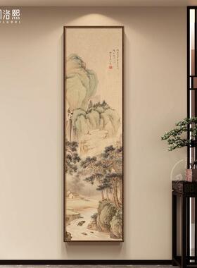 桃枝双燕新中式玄关装饰画喜上眉梢宋代美学入户正对墙挂画花鸟图