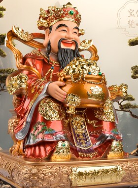 财神爷神像家用供奉文财神佛像树脂精工纯手工摆件范蠡比干财神像