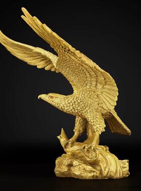 纯铜大展宏图老鹰摆件大鹏展翅雄鹰客厅装饰品公司店铺开业礼品