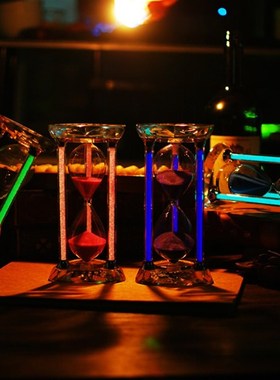 夜光沙漏伴睡灯时间时光摆件创意个性计时器60分钟送女友生日礼物