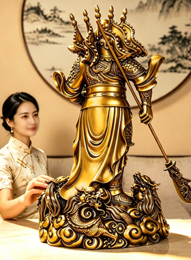 横刀招财关公像武财神关二爷摆件财神爷家用供奉客厅店铺礼品开业