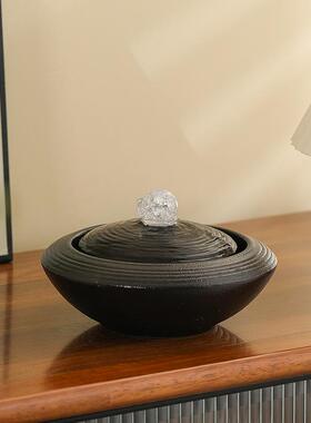 八方来财风水球茶几客厅办公室桌面摆件装饰品流水循环喷泉加湿器