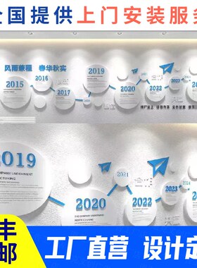 高级感公司发展历程文化墙定制亚克力办公会议室企业进门形象墙贴