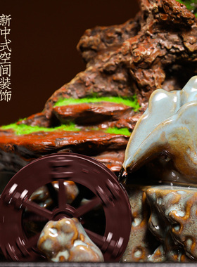 招财流水摆件家居创意循环水鱼缸办公室水景生财装饰乔迁开业礼品
