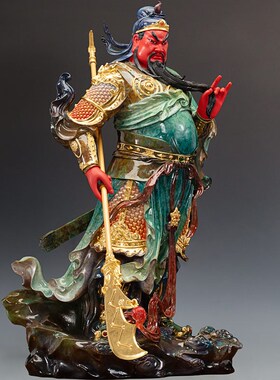 鎏金纯铜供奉关公神像铜像关公站像武财神关二爷关圣帝君摆件