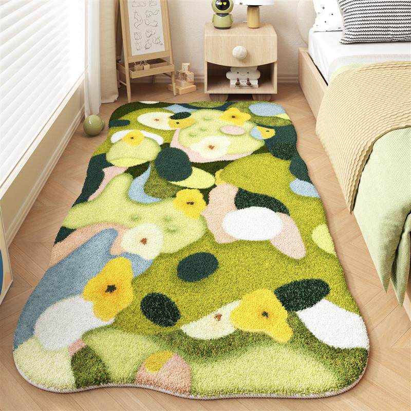 Forest moss carpet bedroom bedside blanket room thick plush floor mat ins style master bedroom bed front and under bed foot mat
