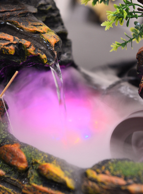 中式假山小桥流水喷泉摆件上水石造景客厅玄关桌面风水轮循环水