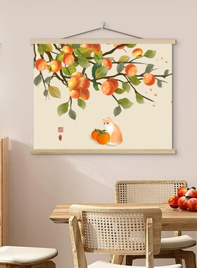 新中式电表箱装饰画配电箱遮挡挂画鞋柜上方挂绳壁画餐桌饭厅墙画