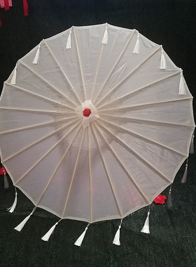 结实耐用汉服道具伞流苏飘带舞蹈伞油纸伞装饰大红色古典花伞包邮