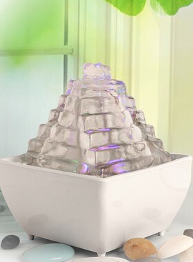 小型流水摆件循环流水桌面风水轮办公室水晶球生财客厅装饰开业礼