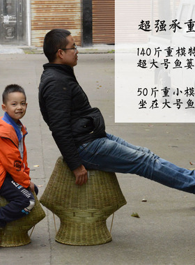 采茶篓鱼篓纯手工竹编带盖子采摘篓特大号泥鳅黄鳝篓带抱婴袋虾蟹