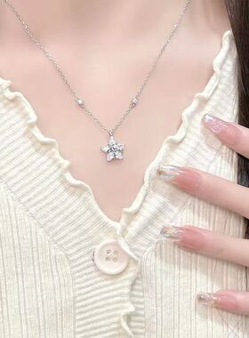 新款织女星项链白紫钻女高颜值设计感星星锁骨链送女友七夕情人节