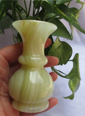 天然阿富汗玉花瓶摆设 玉石玉器花瓶装饰客厅酒柜玄关工艺品摆件