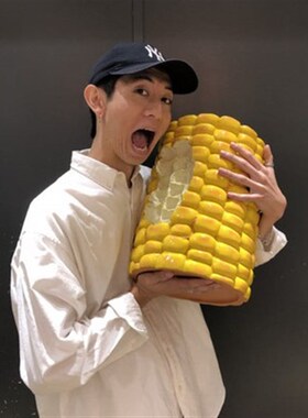 包邮汉堡凳潮流家居美元凳子椅子玉米棒摆件网红汉堡包矮凳装饰品