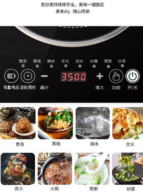 太太电磁炉嵌入式单灶3500W大面板猛火镶嵌式公寓内嵌式电磁炉灶