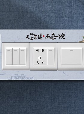 插座装饰墙贴餐厅墙面遮丑防脏遮挡亚克力立体双联86型开关边框套