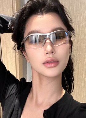 欧美户外运动骑行眼镜登山滑雪太阳镜连体银色护目防风镜墨镜男女