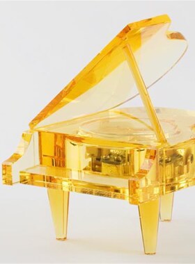 水晶钢琴音乐盒乐器礼品钢琴模型摆件 八音琴生日礼物