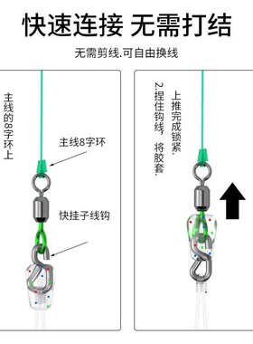子线快连挂钩快挂子线夹可拆卸快速连接器快装快装免绑8字八字环