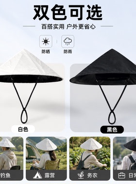 大檐晴雨两用防晒伞帽子男女夏季户外可折叠斗笠帽采茶钓鱼遮阳帽