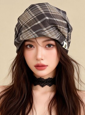 腰果花堆堆帽女2026夏季新款网纱轻薄显脸小包头巾帽复古百搭冷帽