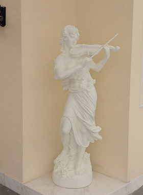 大型落地人物雕塑摆件园林花园门厅过道装饰品演奏音乐人像摆设