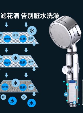 德国增压花洒喷头超强淋浴浴室家用过滤沐浴洗澡浴霸手持洗浴支架