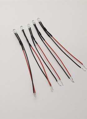 5MM超高亮发光二极管3V5V6V12V24V220V带线LED灯珠小型设备指示灯