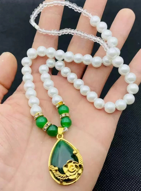 合成珍珠项链女韩版简约中老年母亲节锁骨项链气质百搭保色oo
