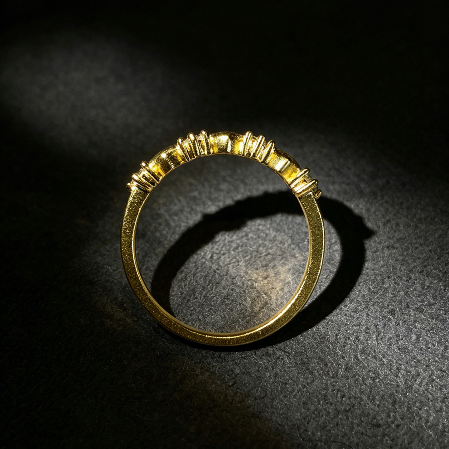 Queyunlai 999 solid gold dot diamond ring gold love ring fashion personality niche ins style gift for girlfriend
