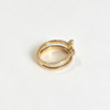 Queyunlai gold dot diamond ring pure gold 999 double ring lucky flower simple women's ring as a gift for your girlfriend