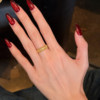 Queyunlai ancient gold point diamond 999 pure gold ring for women with a wealth of rings, luxurious shiny light luxury gift