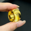 Cat eye effect gold ring glossy 999 pure gold