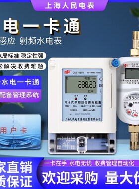 上海人民水智能预付费一卡通IC插卡水表全铜家用出租房刷卡水电表