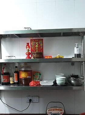不锈钢挂架壁挂式微波炉置物架三层墙上烤箱收纳架后厨房锅碗盆架