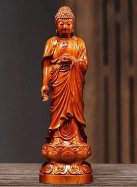 木雕摆件释迦牟尼实木质雕刻佛祖如来佛像阿弥陀佛黑檀木工艺礼品