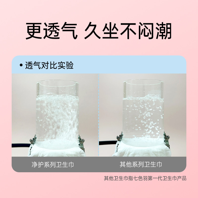 七色羽净护卫生巾洁护膜日用夜用女士消毒级姨妈巾超薄官方旗舰店