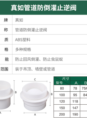 新风系统管道止回阀 新风系统排风换气配件 密封防风阀75~200mm