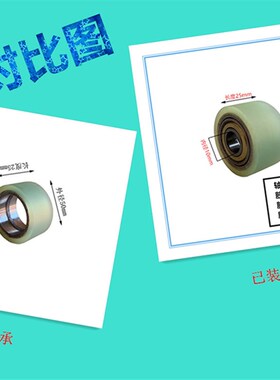 聚氨酯胶辊无动力滚筒包胶滚轮双轴承从动轮织带机送料压轮50静音