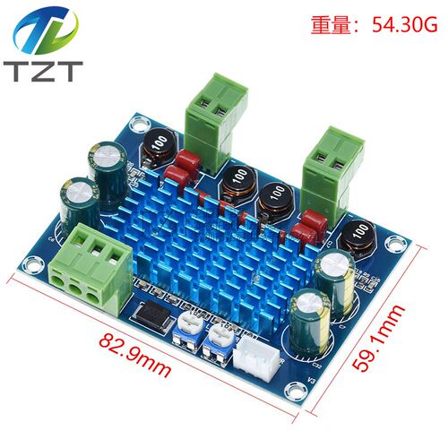 XH-M572大功率数字功放板 5-28V输出120W  TPA3116机箱专用对插件 - 图1