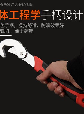 万能活动扳手工具活口板子德国万用多功能管钳子板手开口快速套装